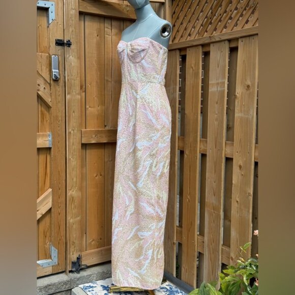🆕 BRONX & BANCO 🧿 NWOT Dahlia Blush Multi Sequin Maxi Dress - Sz L US 8 - Picture 7 of 15